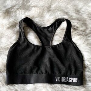 Victoria Sport Bra XL Black Palm Leaf Mesh The Player Racerback